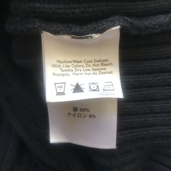 VTG Y2k Eddie Bauer Women L V-Neck L/S Heavy Cotton Cable Knit Sweater Fisherman - Picture 5 of 10